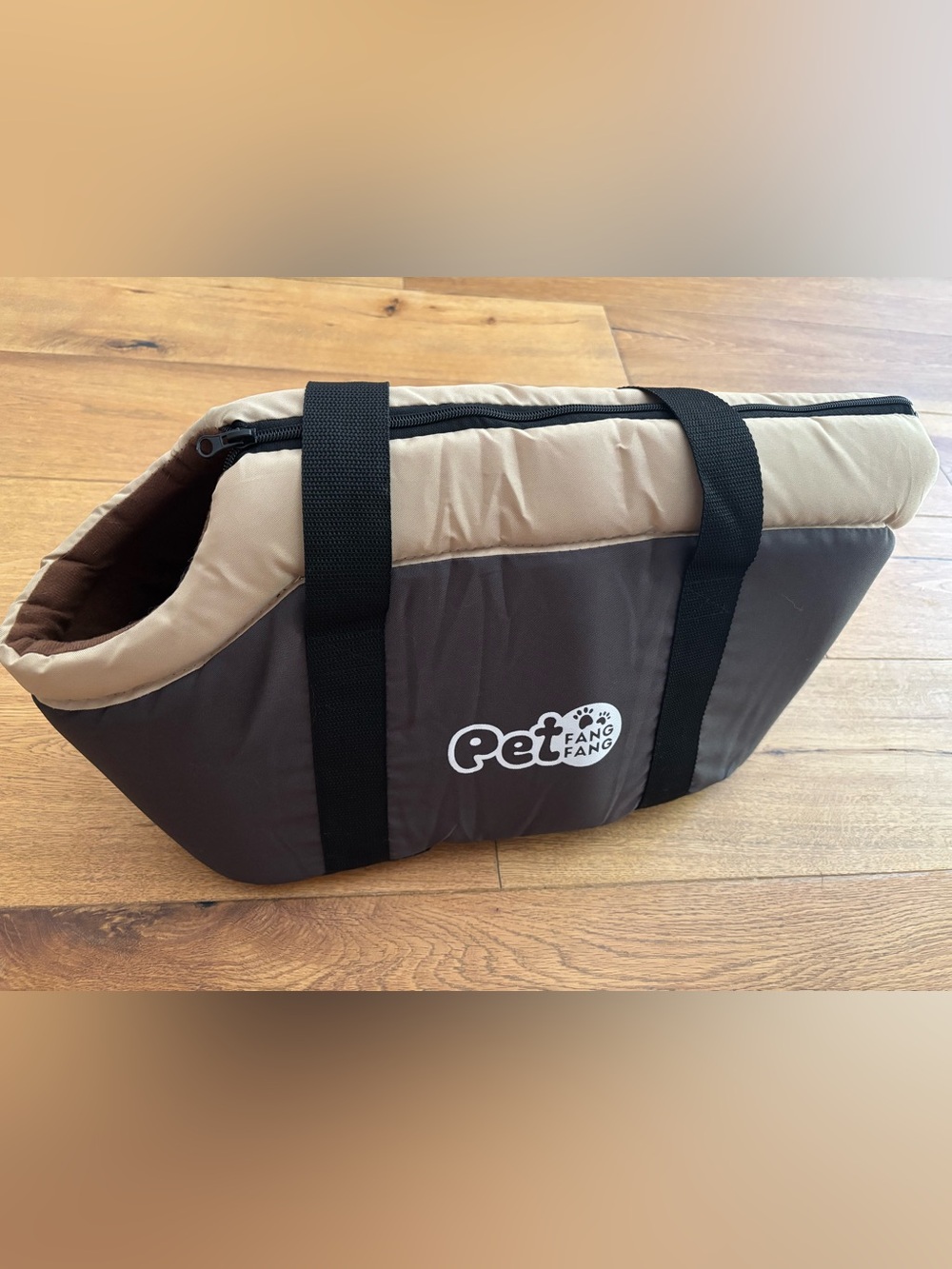 Beige & Gray Dog/ Cat Carrier Bag